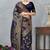 navy blue sequin zari resham embroidered banarasi silk saree