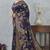 navy blue sequin zari resham embroidered banarasi silk saree