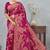 magenta sequin zari resham embroidered banarasi silk saree