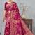 magenta sequin zari resham embroidered banarasi silk saree