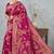 magenta sequin zari resham embroidered banarasi silk saree