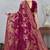 magenta sequin zari resham embroidered banarasi silk saree