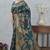 teal blue sequin zari resham embroidered banarasi silk saree