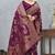 purple sequin zari resham embroidered banarasi silk saree