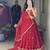 Maroon Embroidery Thread and sequence Work  Heavy Gorgette Lehenga With Fully-Stitched Blouse