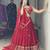 Maroon Embroidery Thread and sequence Work  Heavy Gorgette Lehenga With Fully-Stitched Blouse