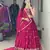 Pink Embroidery Thread and sequence Work  Heavy Gorgette Lehenga With Fully-Stitched Blouse