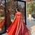 Red Plain With Embroidery Work Border Heavy Gorgette Lehenga With Fully-Stitched Blouse