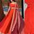 Red Plain With Embroidery Work Border Heavy Gorgette Lehenga With Fully-Stitched Blouse