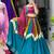 Multicolor All Over Traditional Colorful Kali With embelishments Chinon Lehenga With Fully-Stitched Blouse
