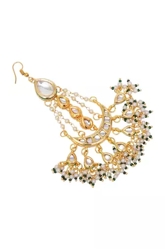 Girls gold-plated kundan studded