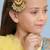 Girls gold-plated kundan studded