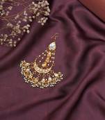 Girls gold-plated kundan studded
