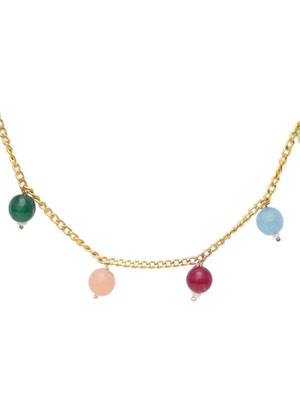 Girls gold-plated artificial beads beaded necklace 2