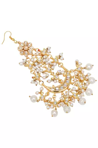 Gold-plated kundan-studded &