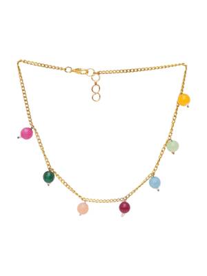 Girls gold-plated artificial beads beaded necklace 3