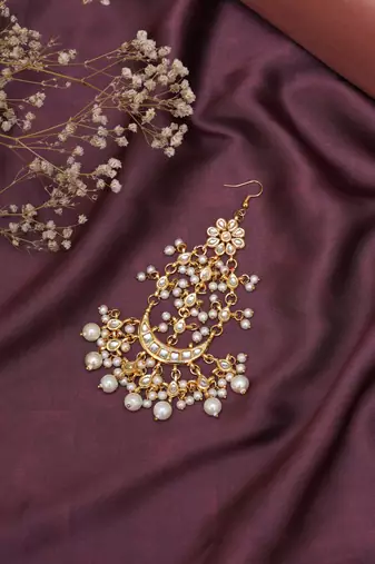 Gold-plated kundan-studded &