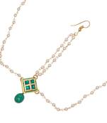 Gold plated kundan-studded & beaded layered matha patti