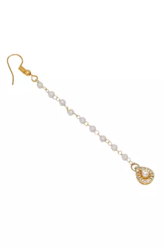 Gold-plated kundan studded maang tikka