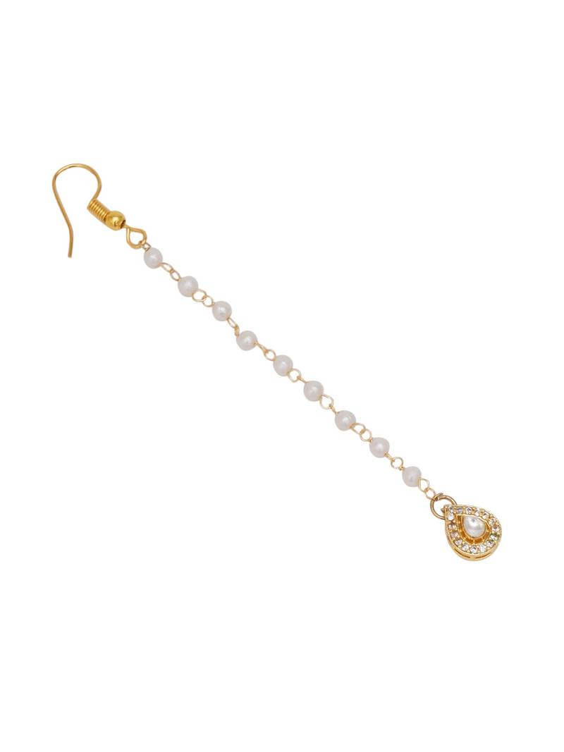 Gold-plated kundan studded maang tikka
