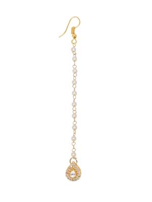 Gold-plated kundan studded maang tikka 3