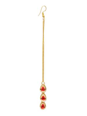 Girls gold-plated kundan studded maangtikka 3