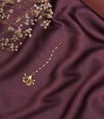 Girls gold-plated kundan studded beads beaded maang tikka