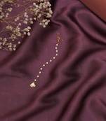 Gold-plated kundan-studded & beaded layered maang tikka