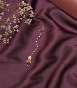 Gold-plated kundan-studded & beaded maang tikka