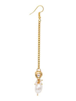 Girls gold-plated kundan studded maang tikka 2