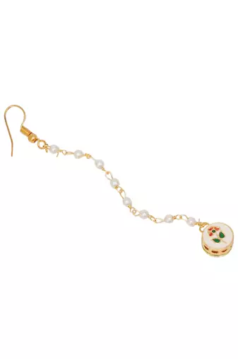 Girls gold-plated kundan maang tikka