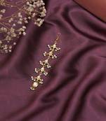 Gold-plated kundan-studded & beaded layered maang tikka