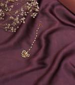 Girls gold-plated kundan studded beads beaded maang tikka