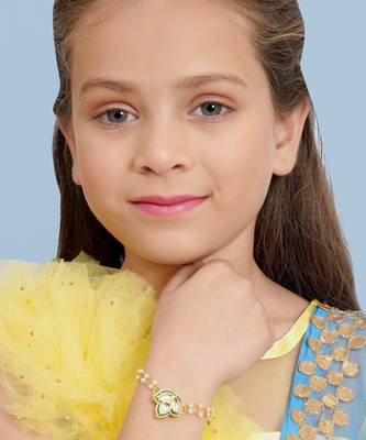 Girls kundan gold plated link bracelet 2