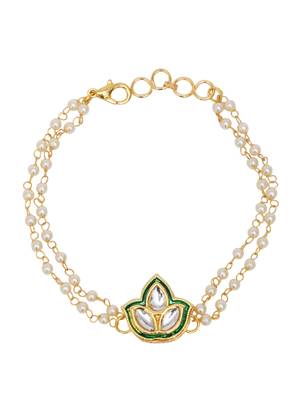 Girls kundan gold plated link bracelet 3