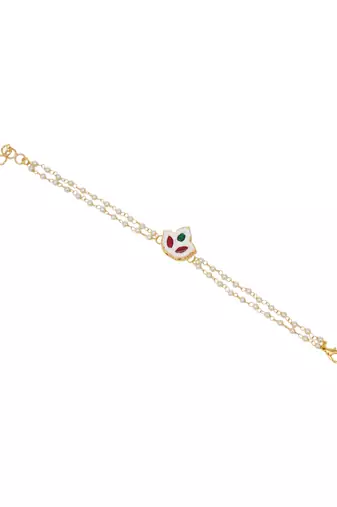 Girls kundan gold plated link bracelet