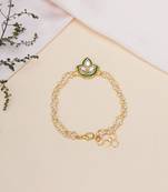 Girls kundan gold plated link bracelet