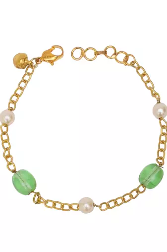 Girls kundan gold plated link bracelet