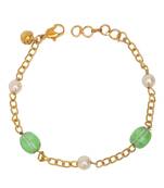Girls kundan gold plated link bracelet