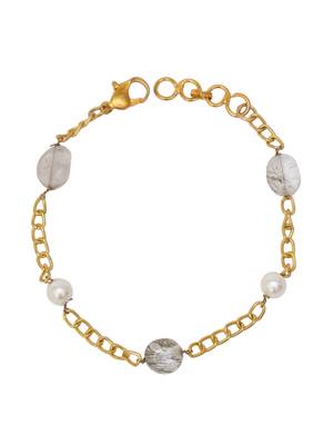 Girls gold-plated stones studded link bracelet 1