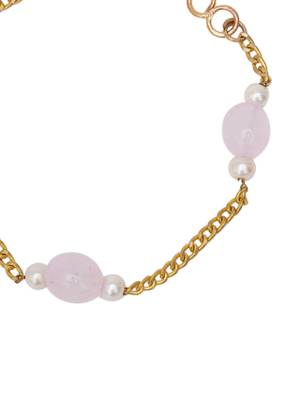 Girls gold-plated stones beaded link bracelet 2