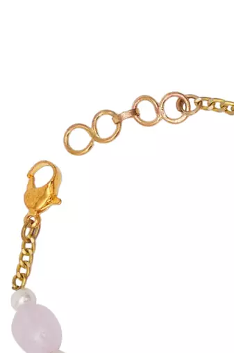 Girls gold-plated stones beaded link bracelet