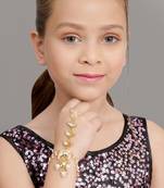 Girls gold-toned kundan handcrafted gold-plated bangle-style bracelet