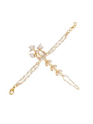Girls gold-toned kundan handcrafted gold-plated bangle-style bracelet 2