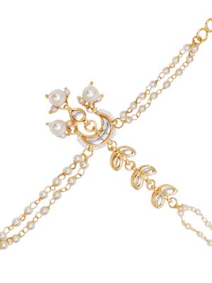 Girls gold-toned kundan handcrafted gold-plated bangle-style bracelet 3