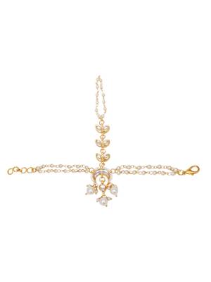 Girls gold-toned kundan handcrafted gold-plated bangle-style bracelet 4