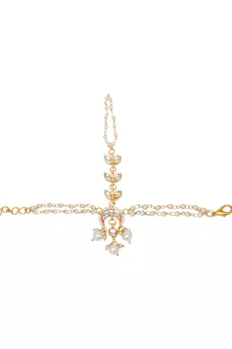 Girls gold-toned kundan handcrafted gold-plated bangle-style bracelet