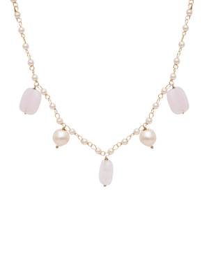 Girls gold-plated artificial stone studded & beaded necklace 3