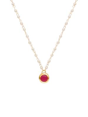 Girls gold-plated kundan studded & beaded necklace 3