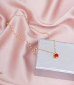 Girls gold-plated kundan studded & beaded necklace